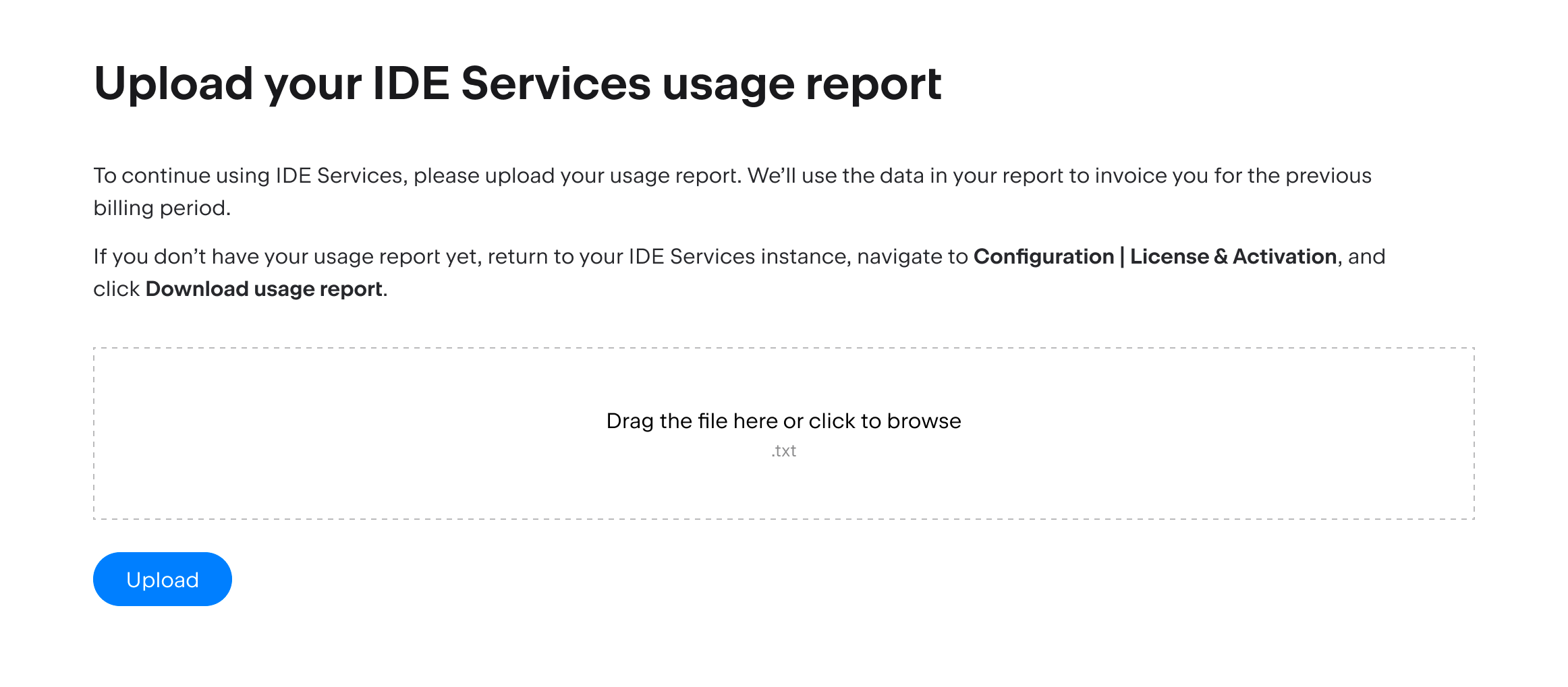 Upload your license usage report