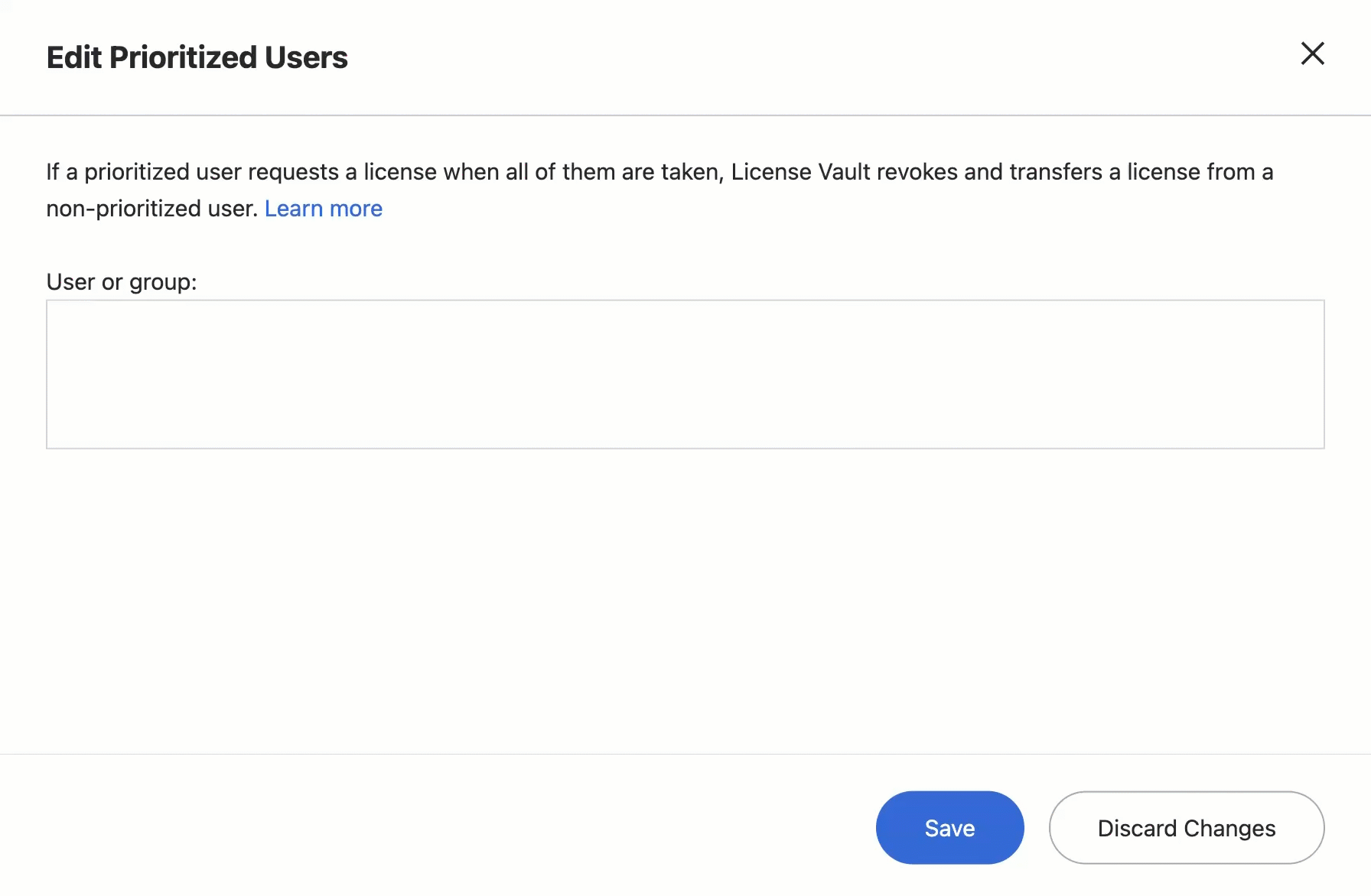 Entering user or group names when editing priorities Entering user or group names when editing priorities