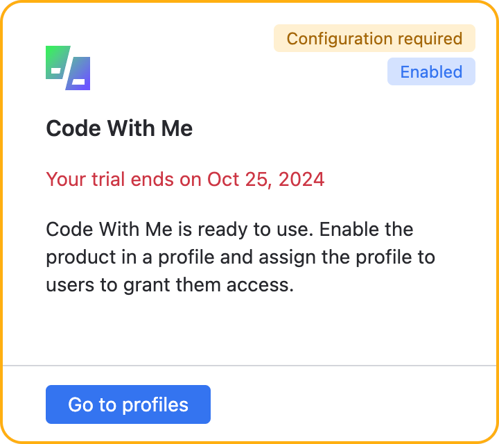 Enable the trial product in profiles