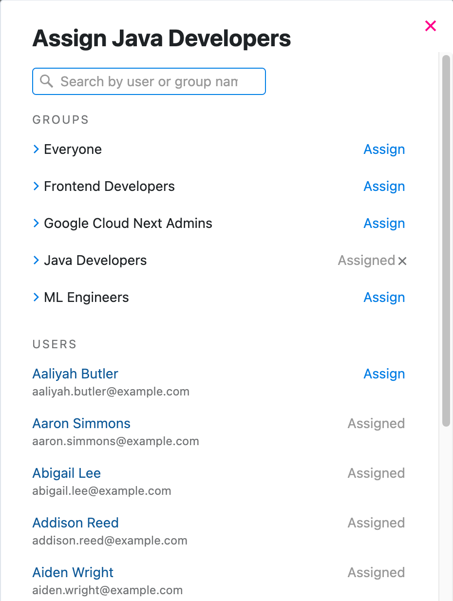 Assign a profile to users from the profile details