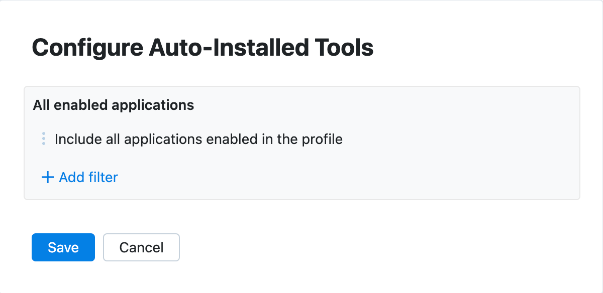 Configure auto-installed tools