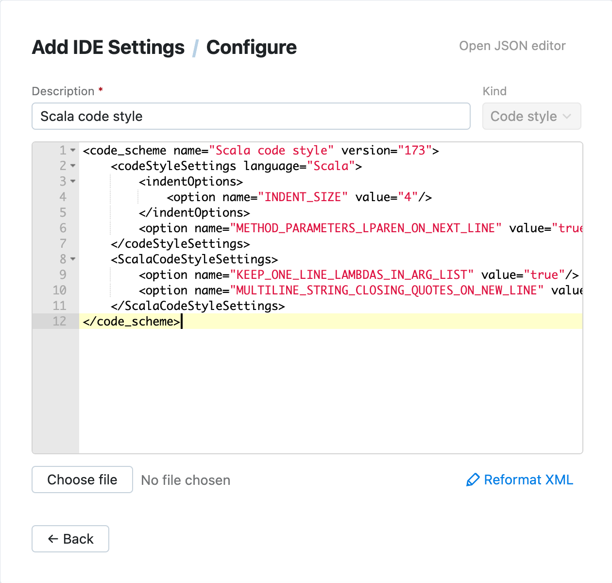 Configure code style
