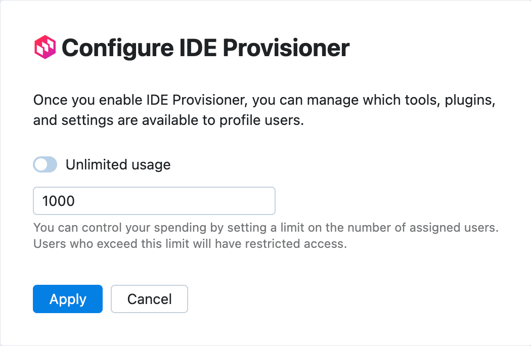 Edit usage of IDE Provisioner. Limited
