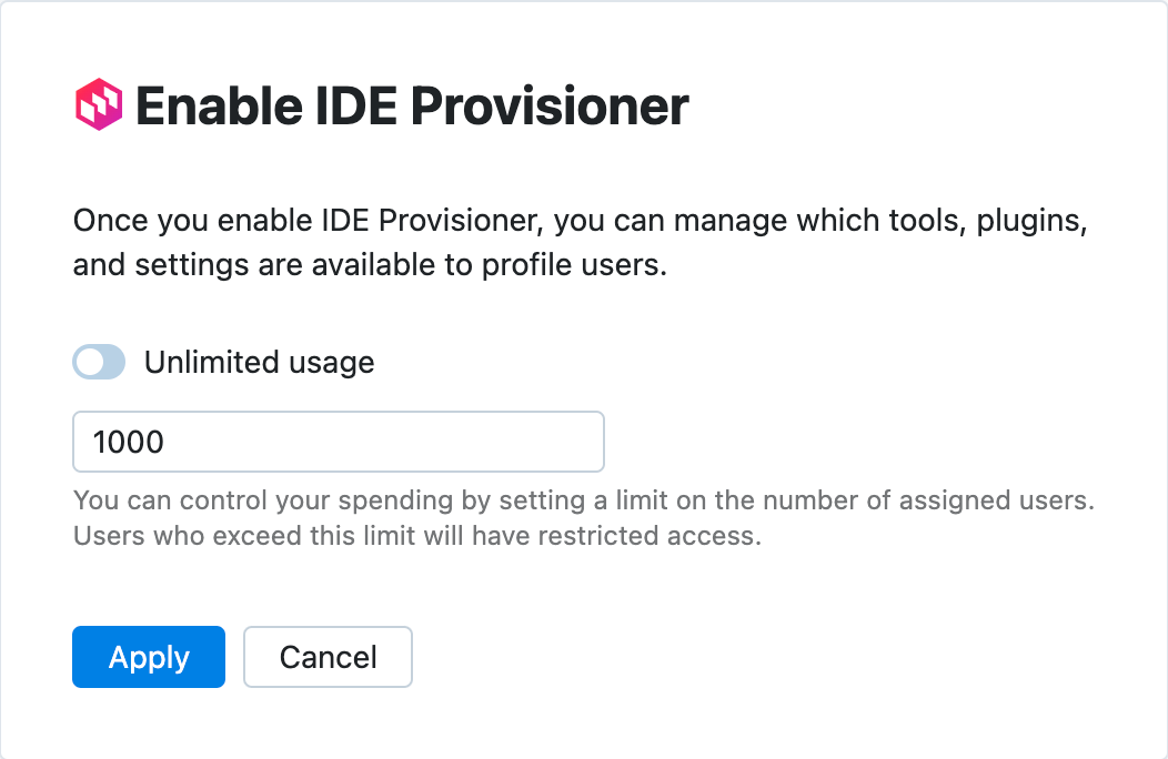 Limited number of IDE Provisioner users