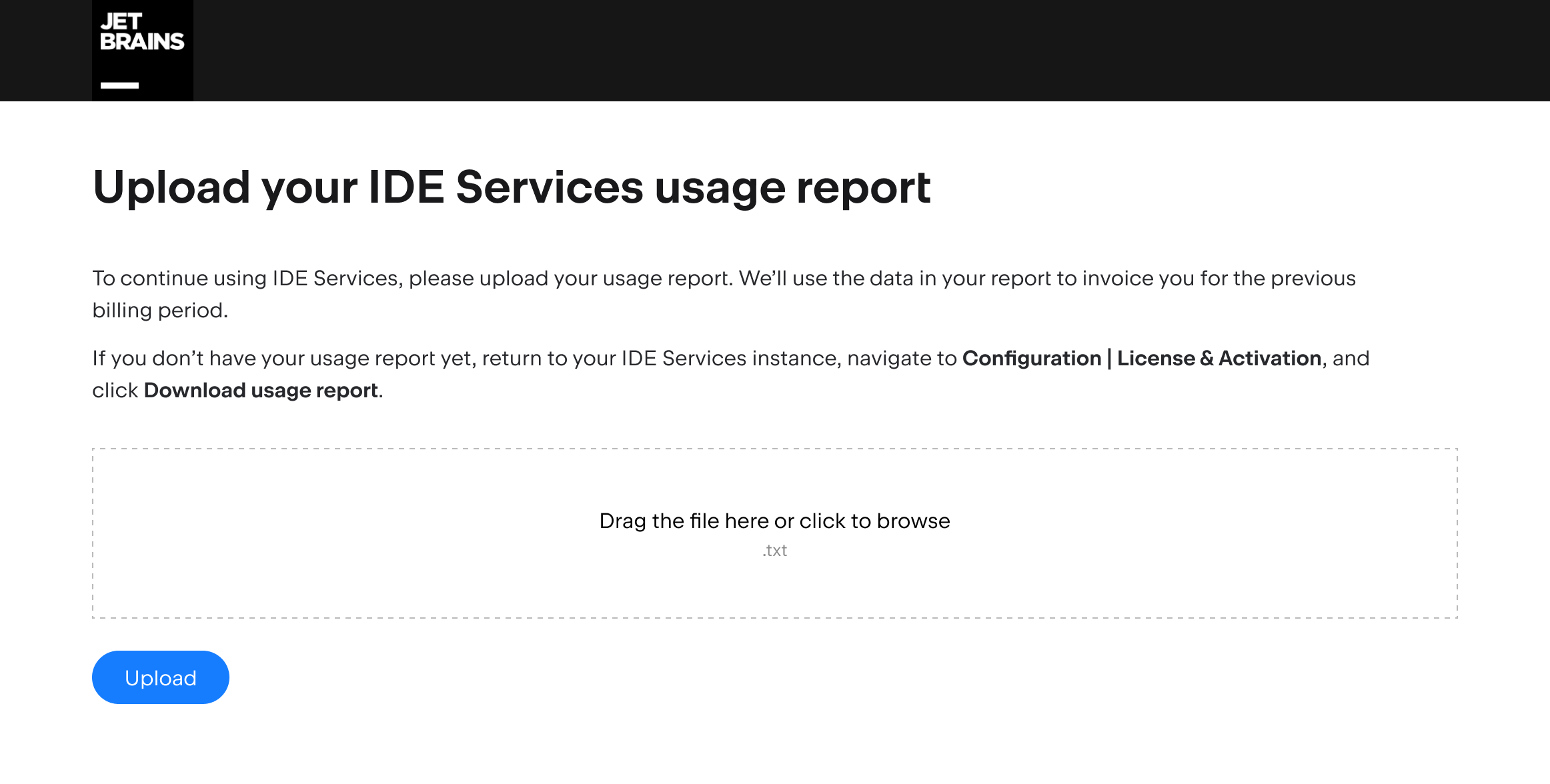 Upload your license usage report