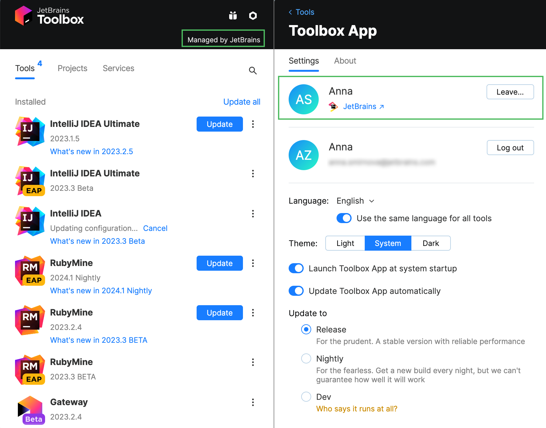 Toolbox App managed by your organization