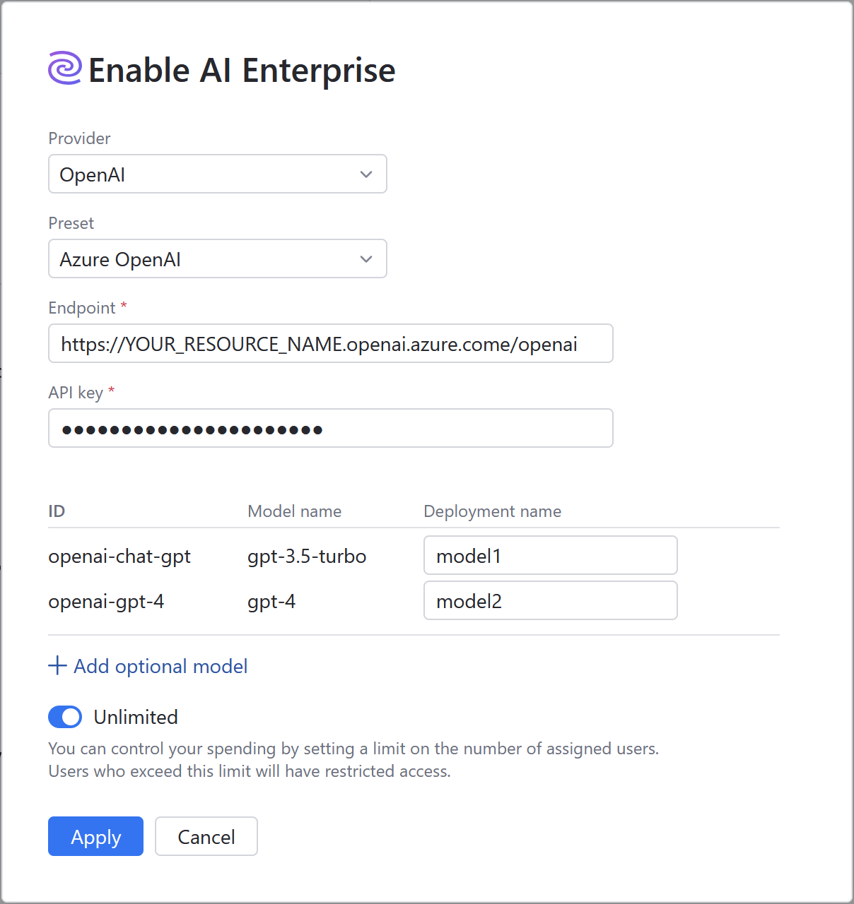 Configure Azure OpenAI