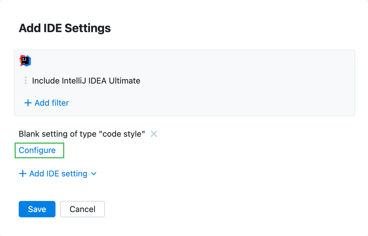 Configure a setting