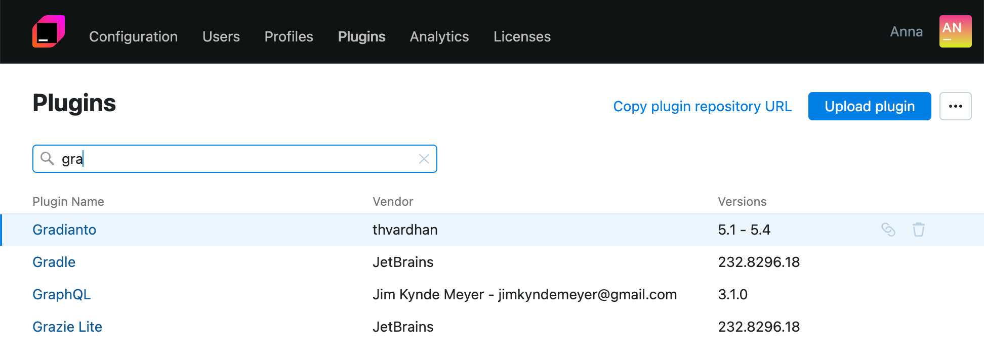 Manage available plugins