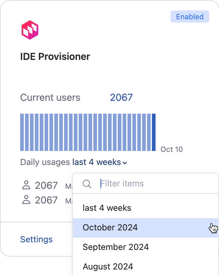 The IDE Provisioner widget