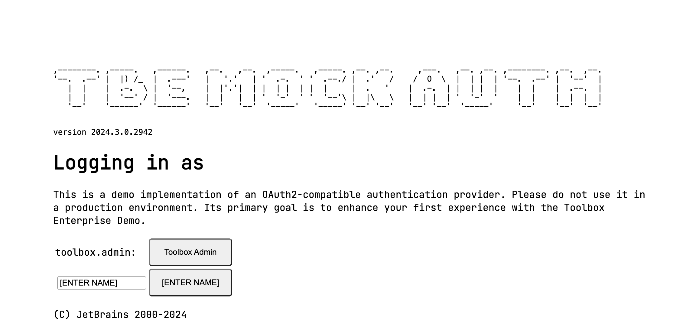 the Mock Auth interface