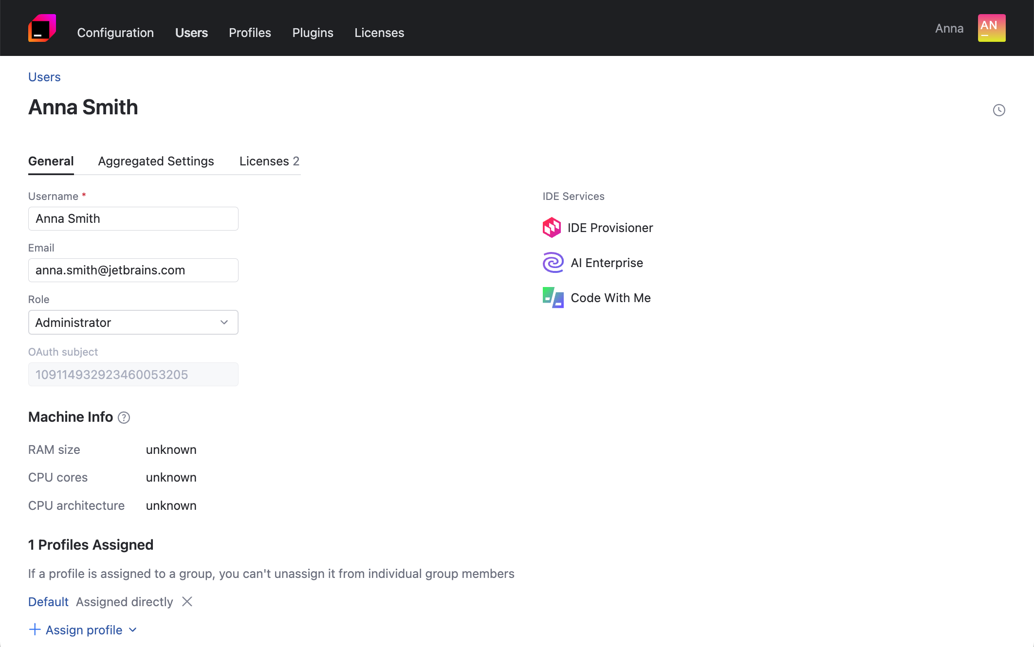Edit user details