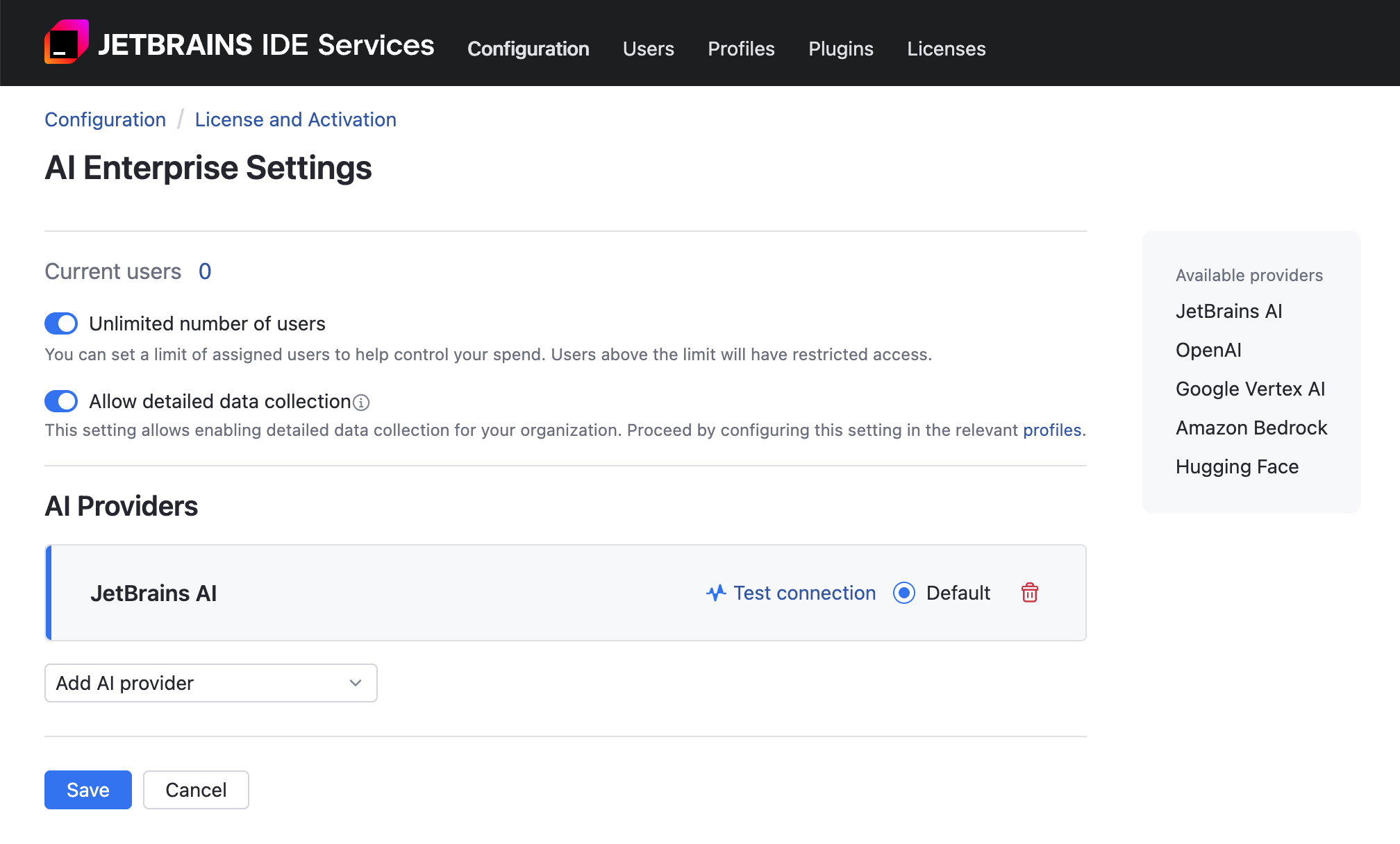 Enable detailed data collection