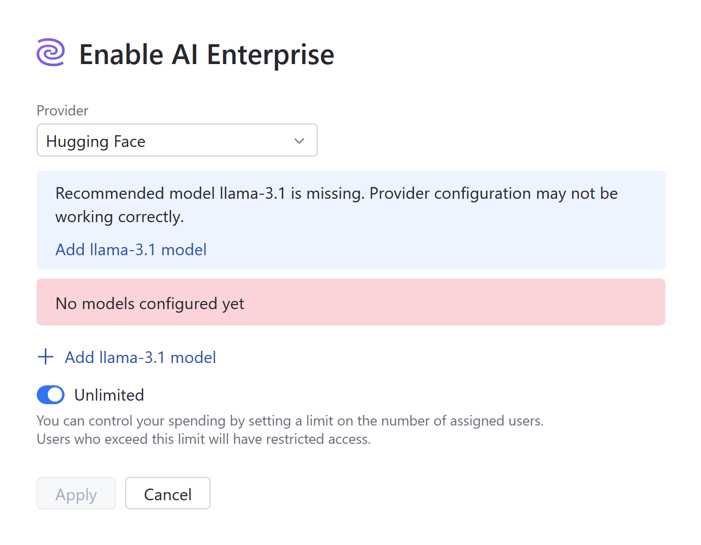 Configure Hugging Face
