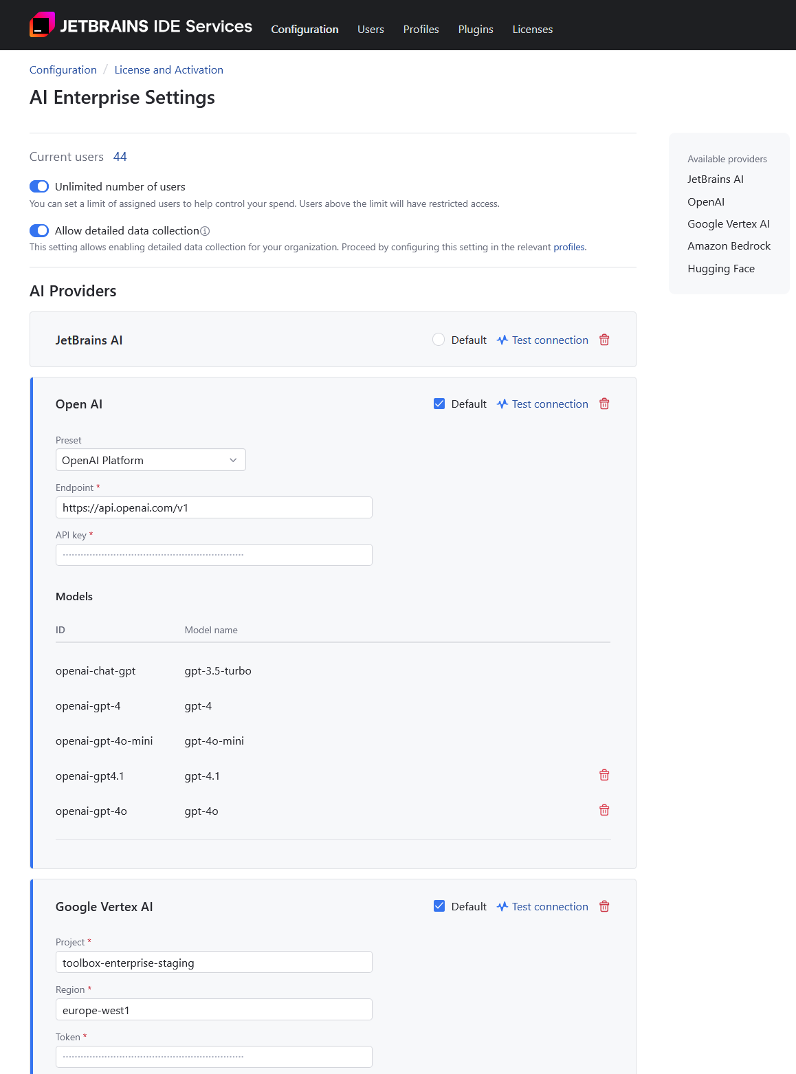 Set default AI provider