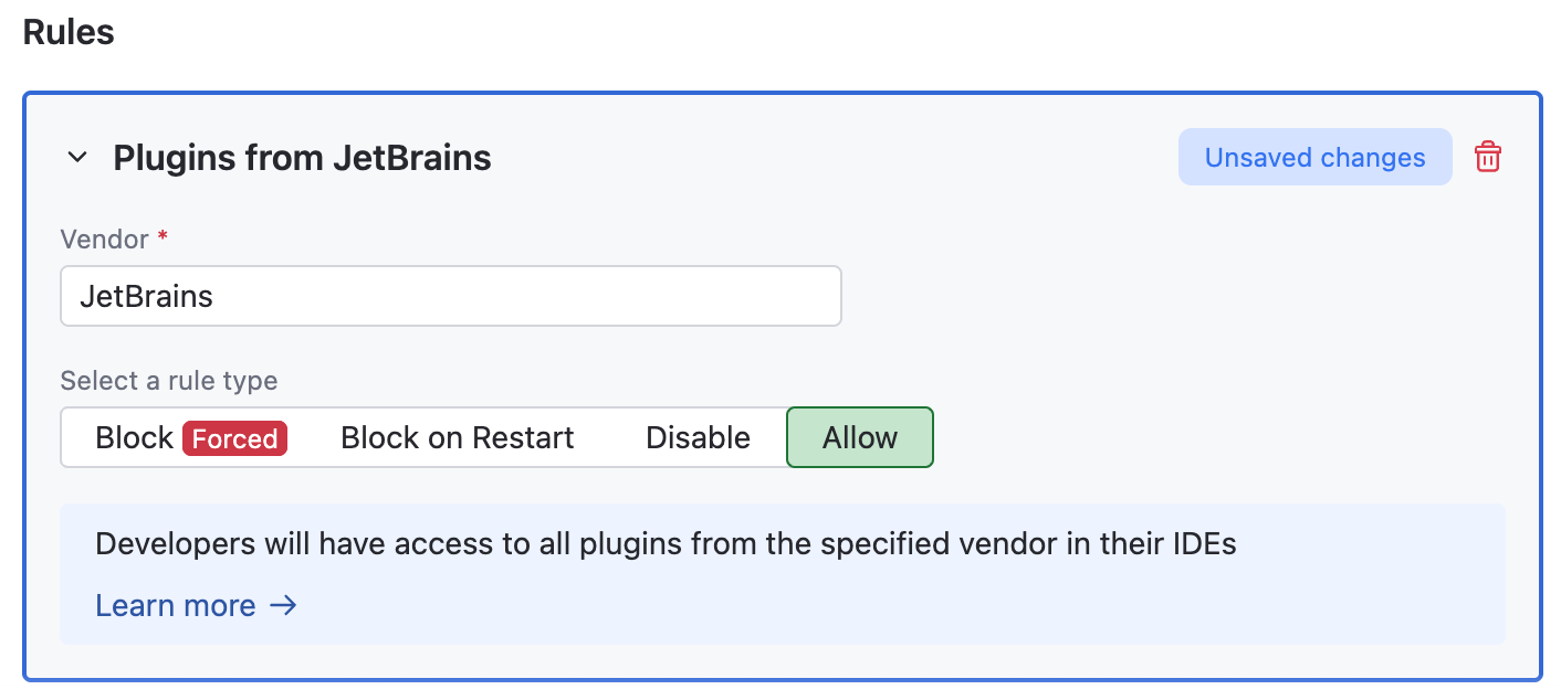 Plugins from a specific vendor