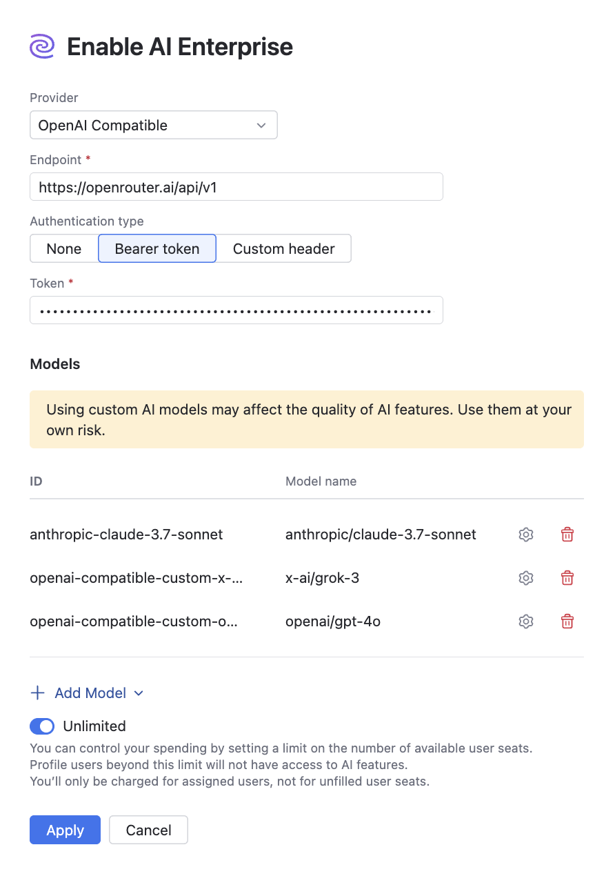 Configure OpenAI Compatible Configure OpenAI Compatible