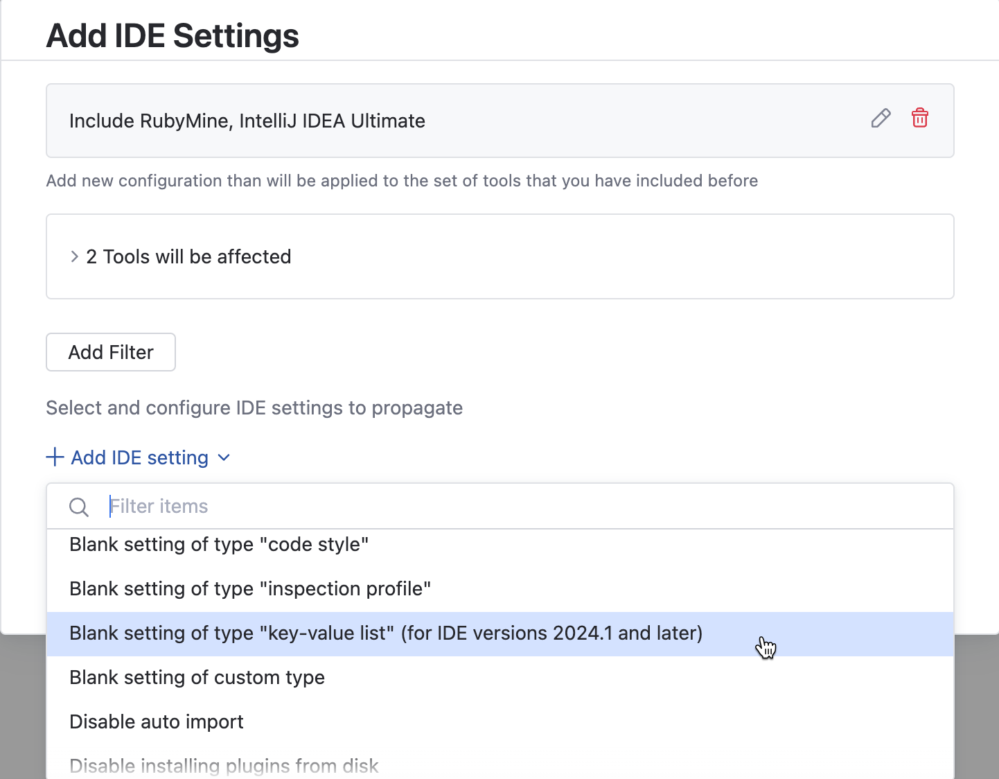 Add a Key-Value setting Add a Key-Value setting