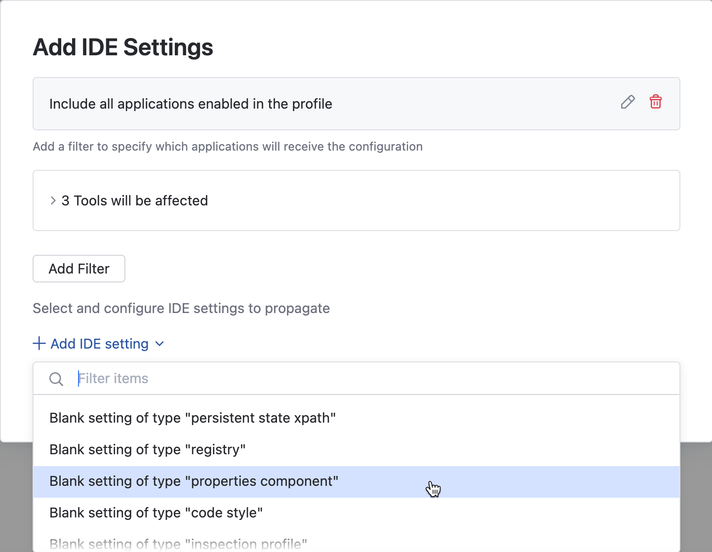 Add a setting from a template Add a setting from a template