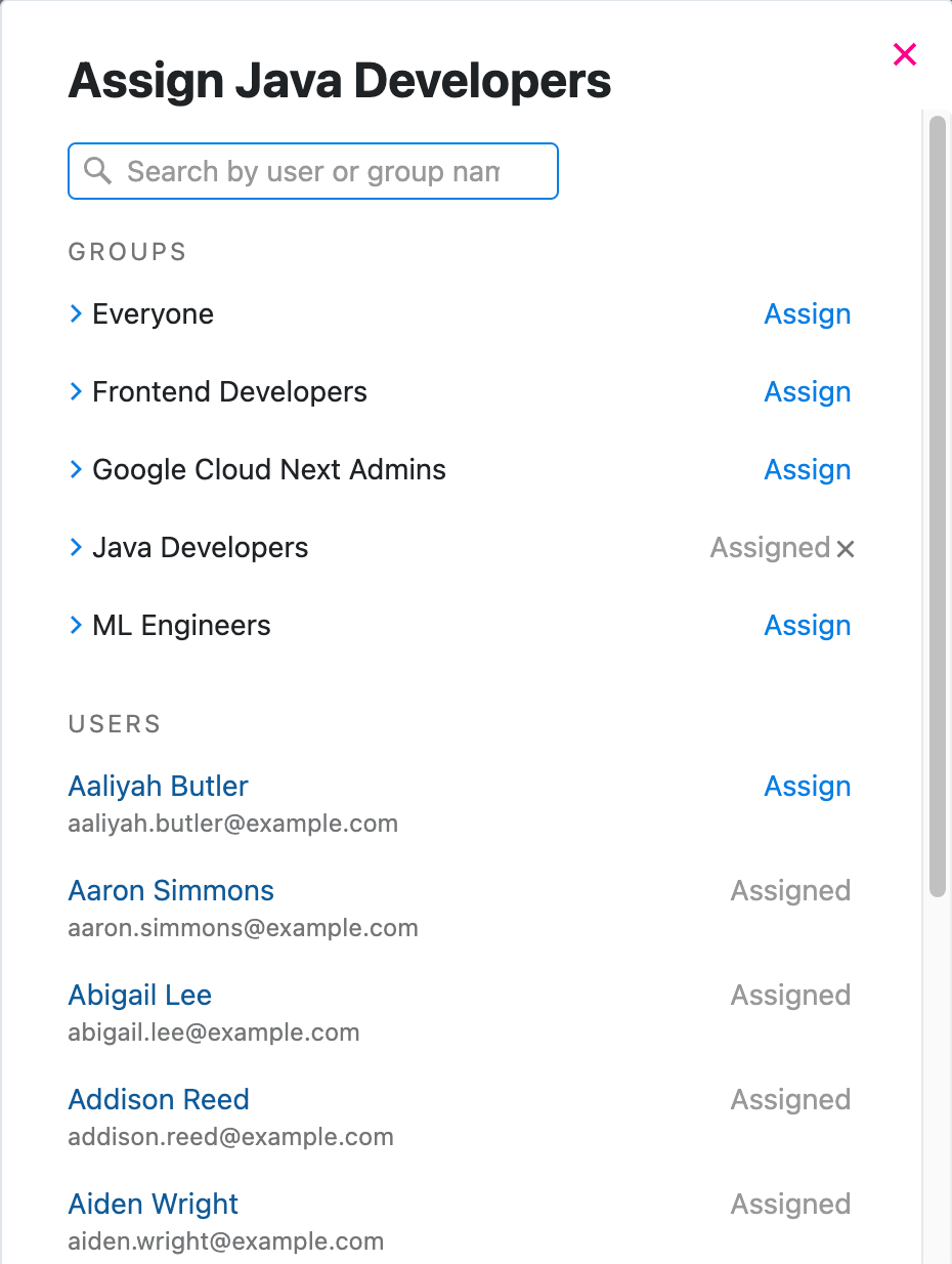 Assign a profile to users from the profile details Assign a profile to users from the profile details