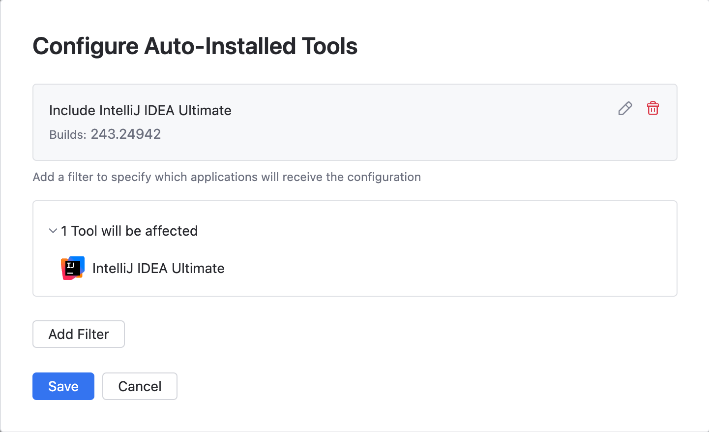 Configure auto-installed tools Configure auto-installed tools