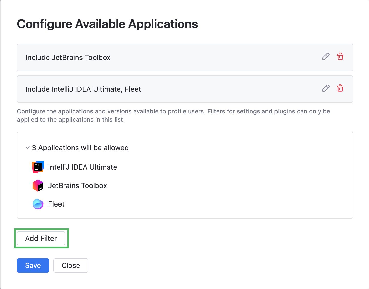 Edit filters Edit filters