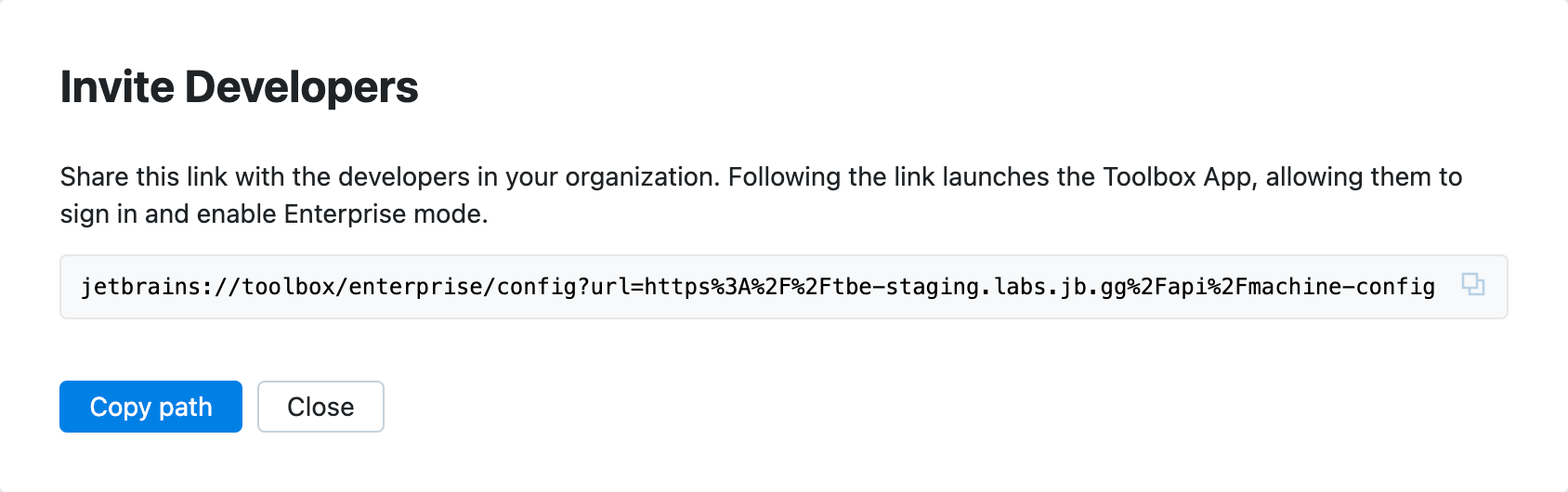 Invite developers Invite developers