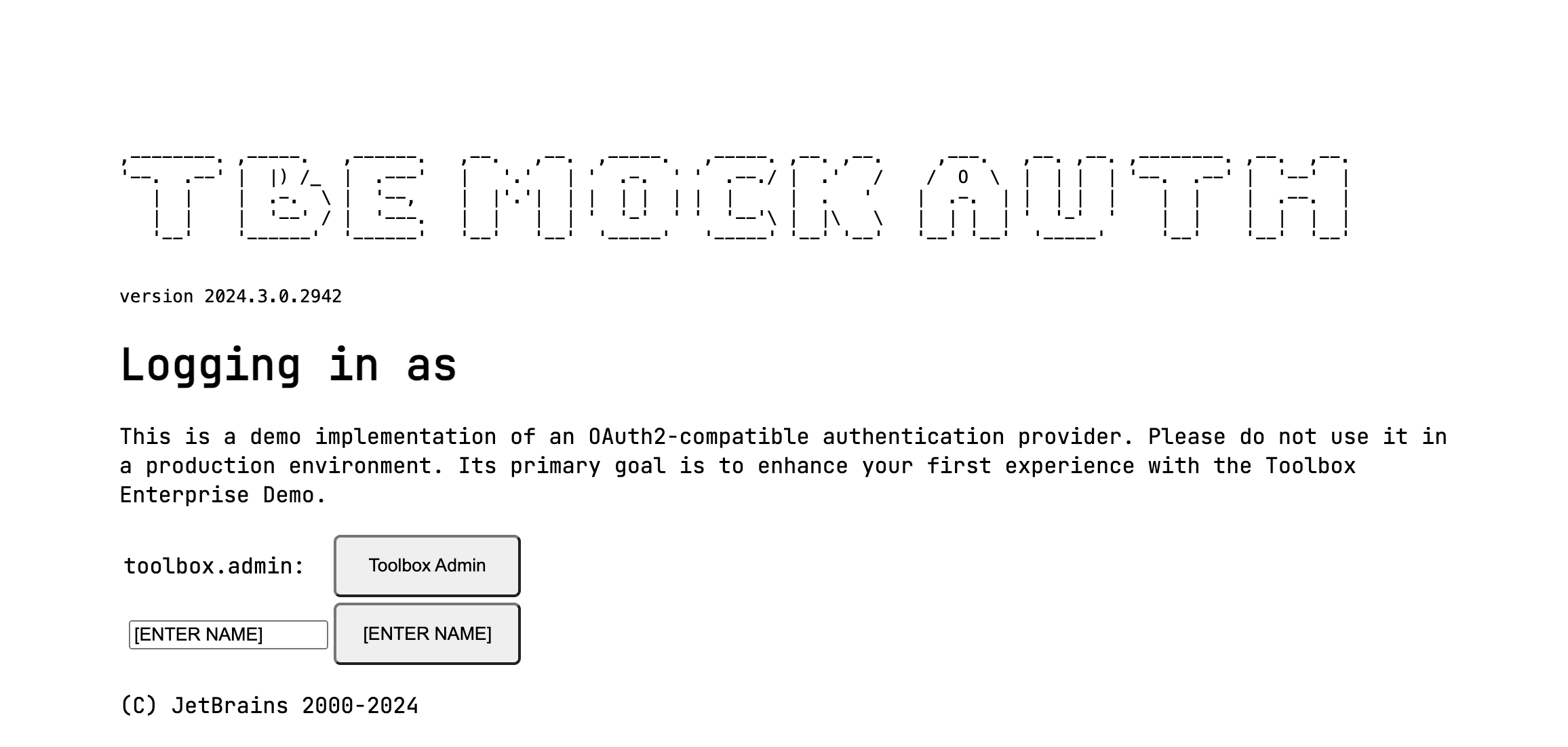 the Mock Auth interface the Mock Auth interface