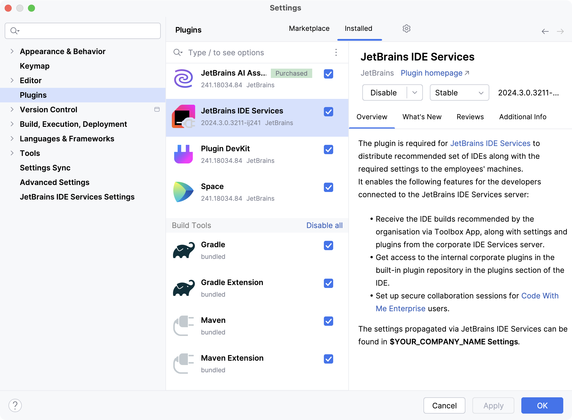 the Plugins tab the Plugins tab
