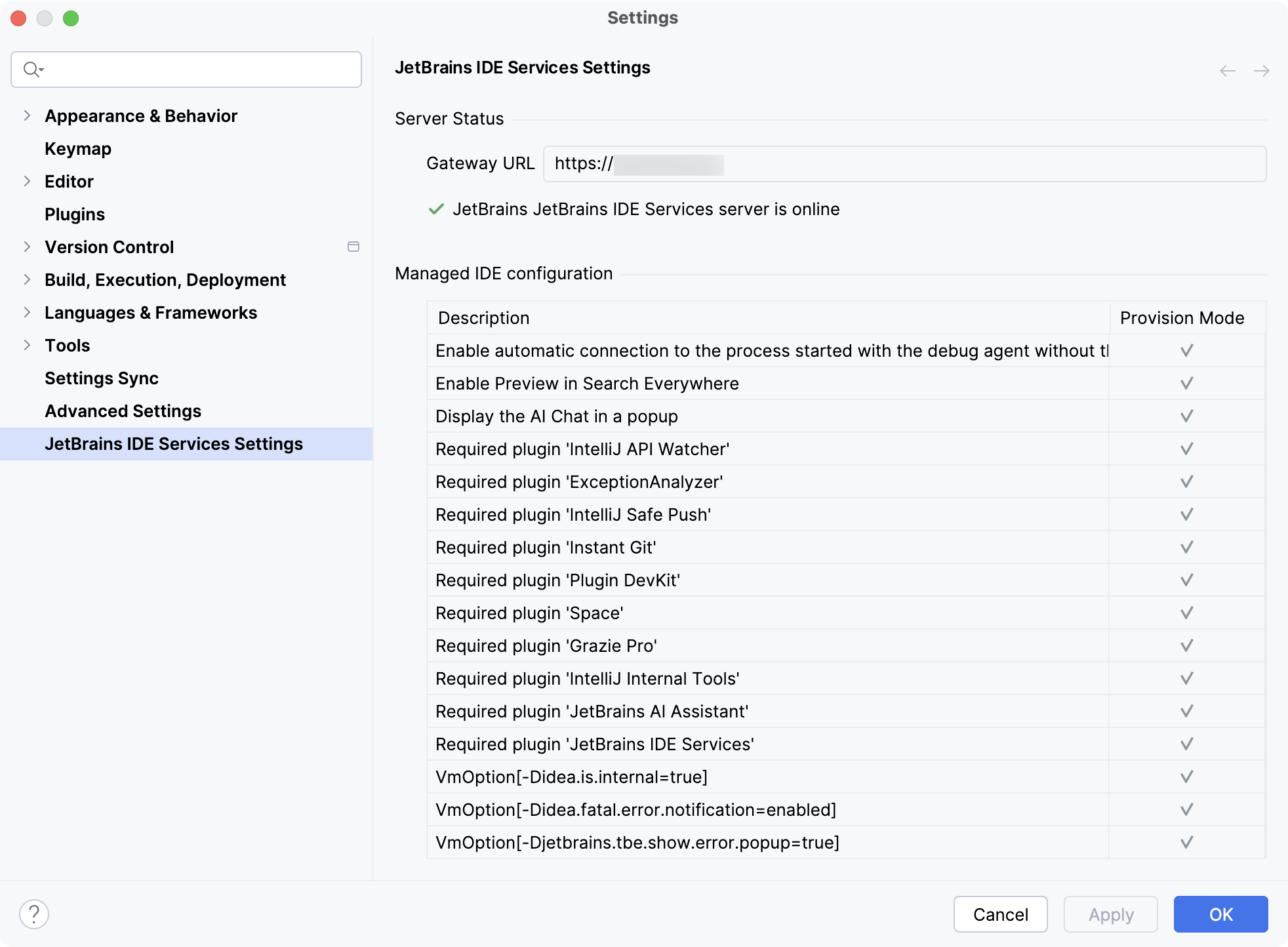The Configuration tab The Configuration tab