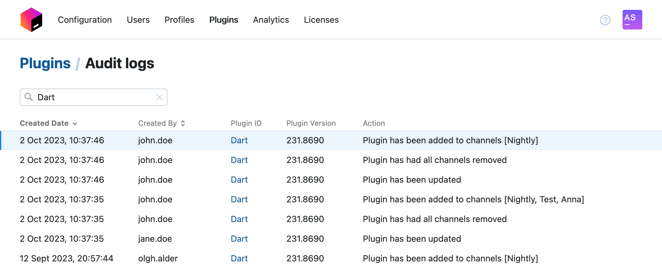 Audit logs Audit logs