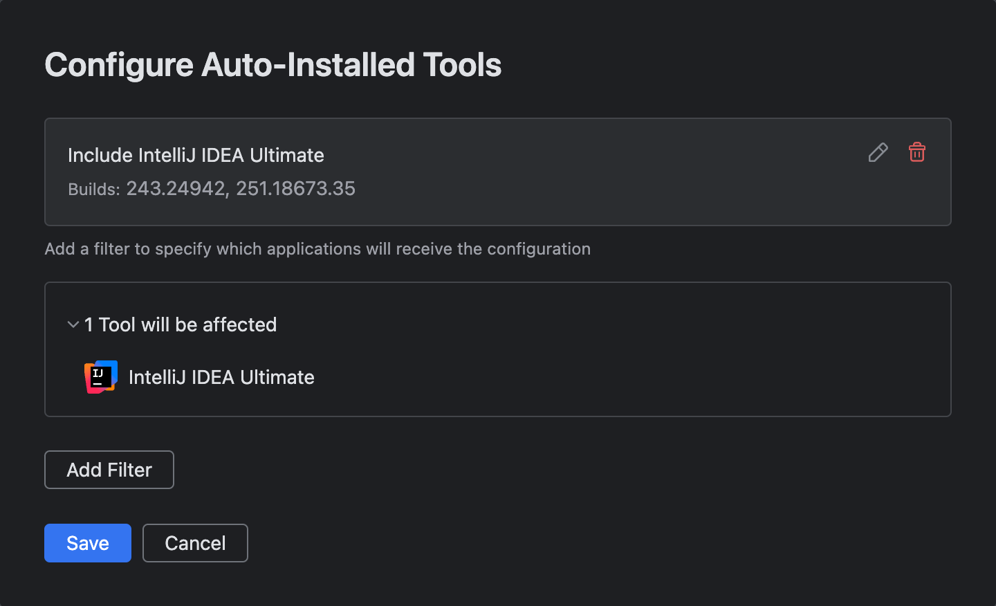 Configure available applications | IDE Services Documentation