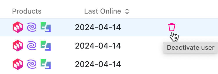 Deactivate a user Deactivate a user