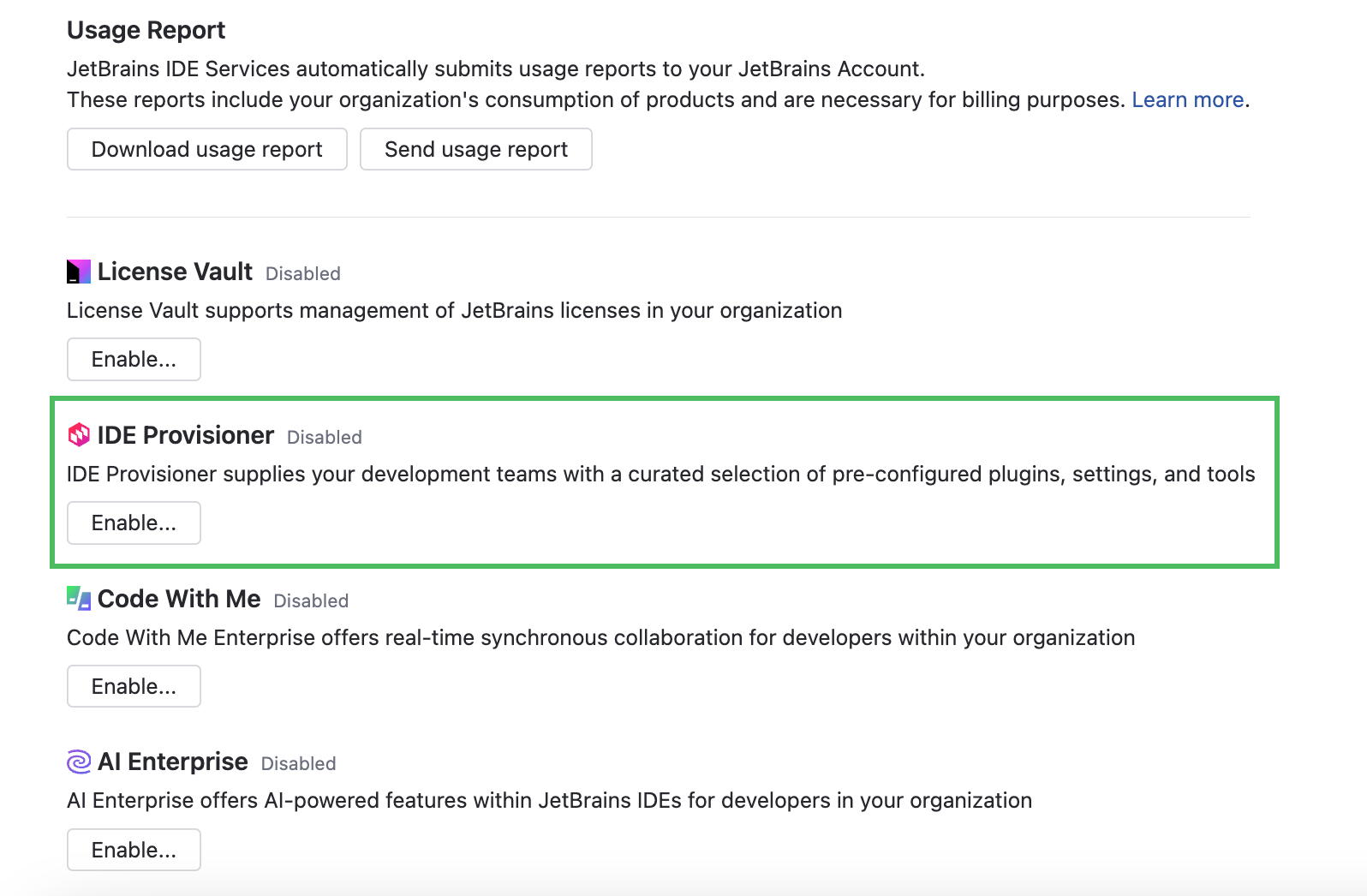 Enable IDE Provisioner Enable IDE Provisioner