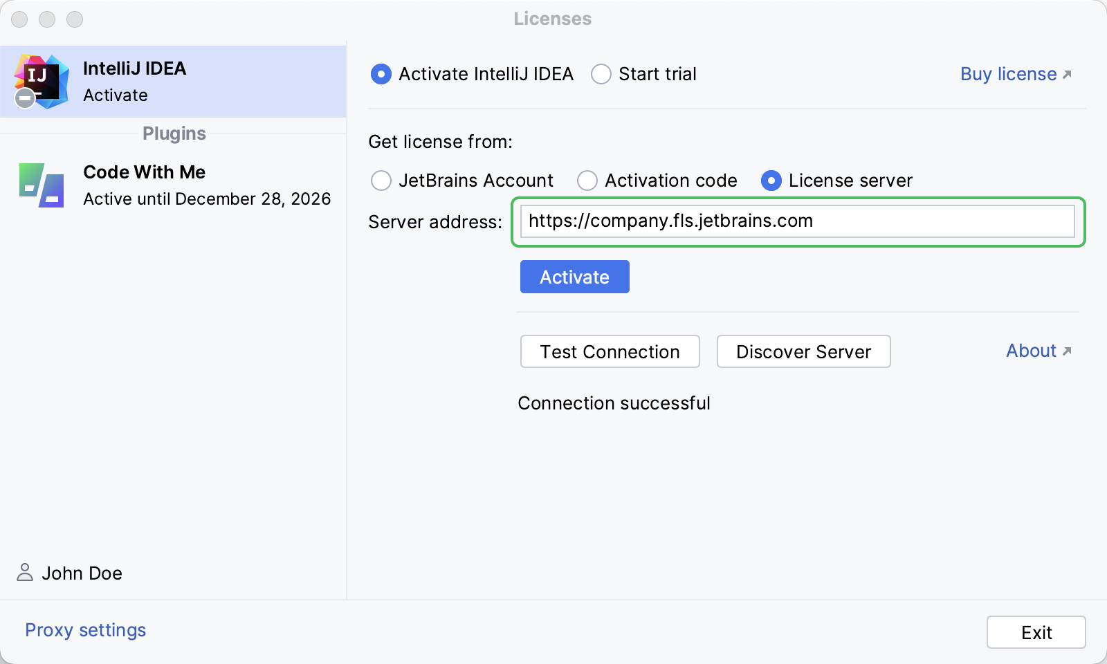 The IDE Services URL appears automatically The IDE Services URL appears automatically