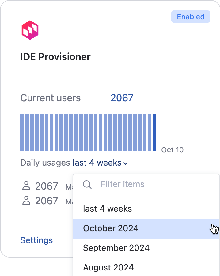 The IDE Provisioner widget The IDE Provisioner widget