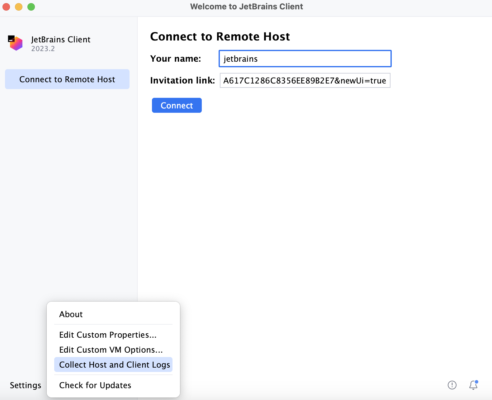 Collect and Client Logs