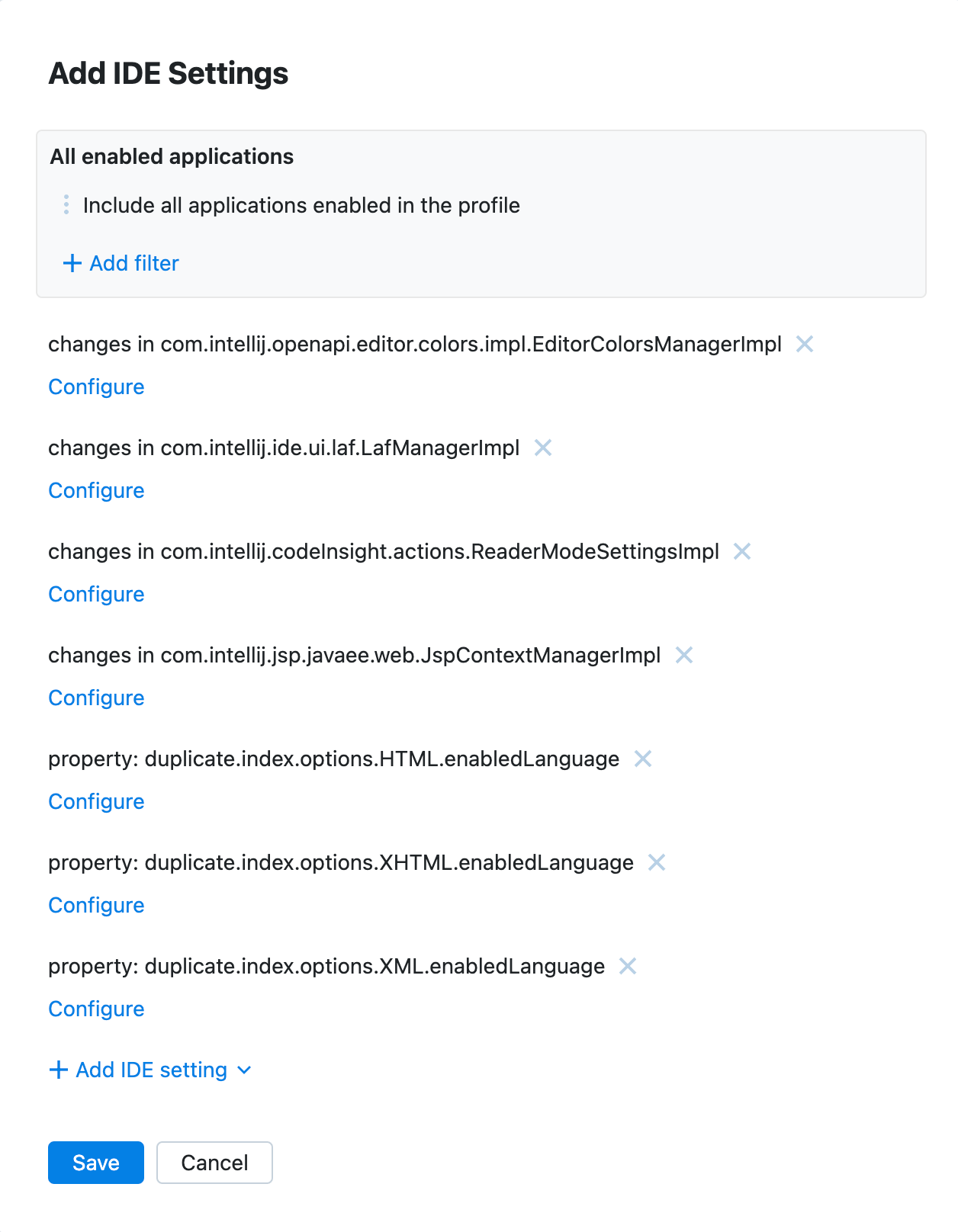 Paste settings in the Web UI