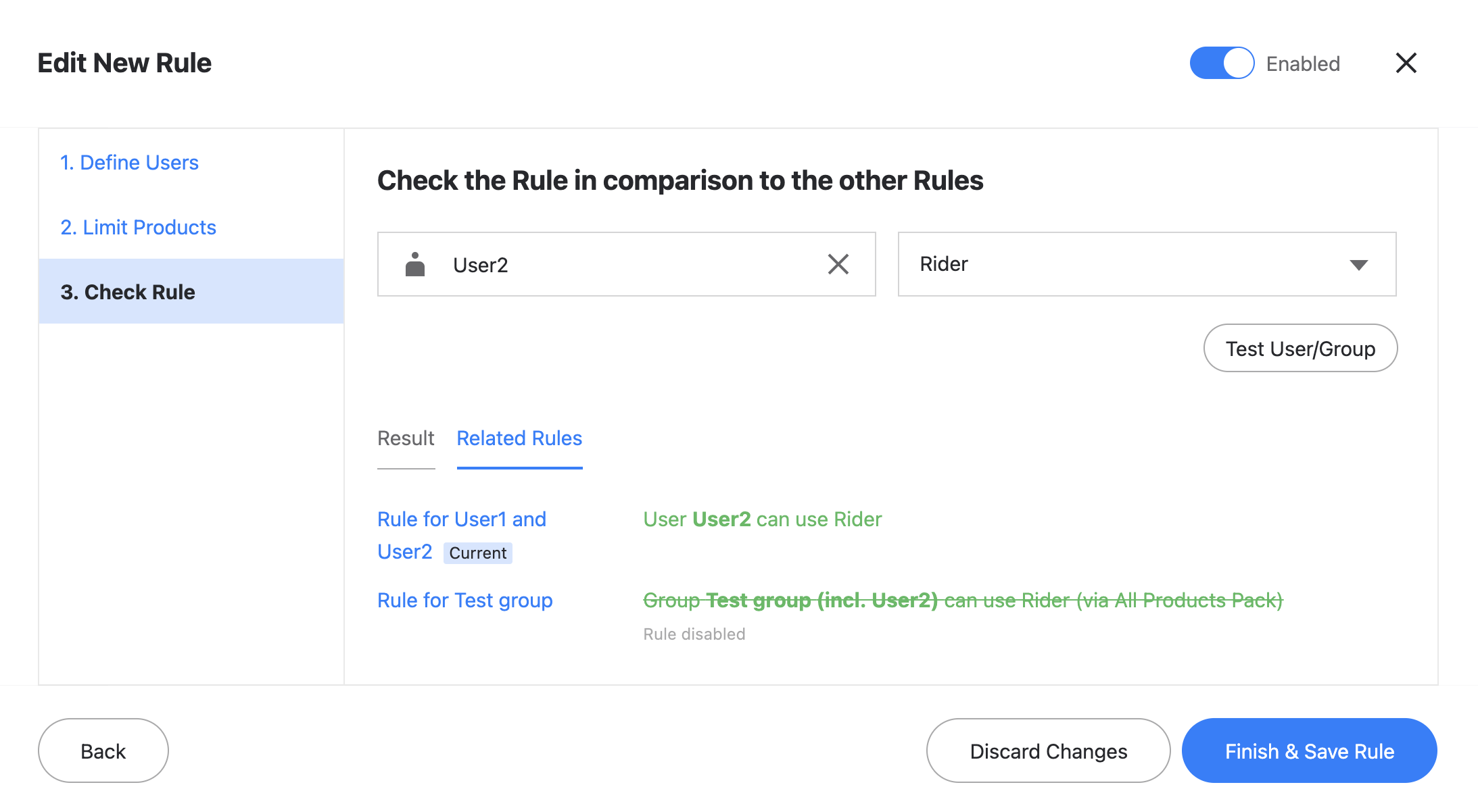 Checking effective permissions - related rules
