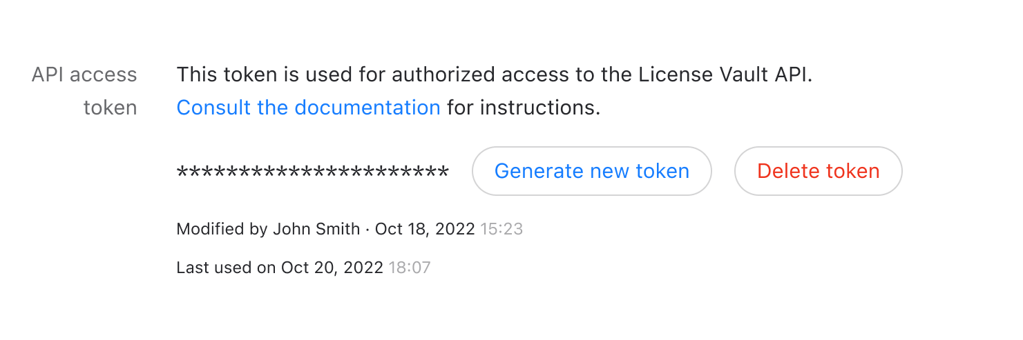 The interface that lets you generate a new access token.