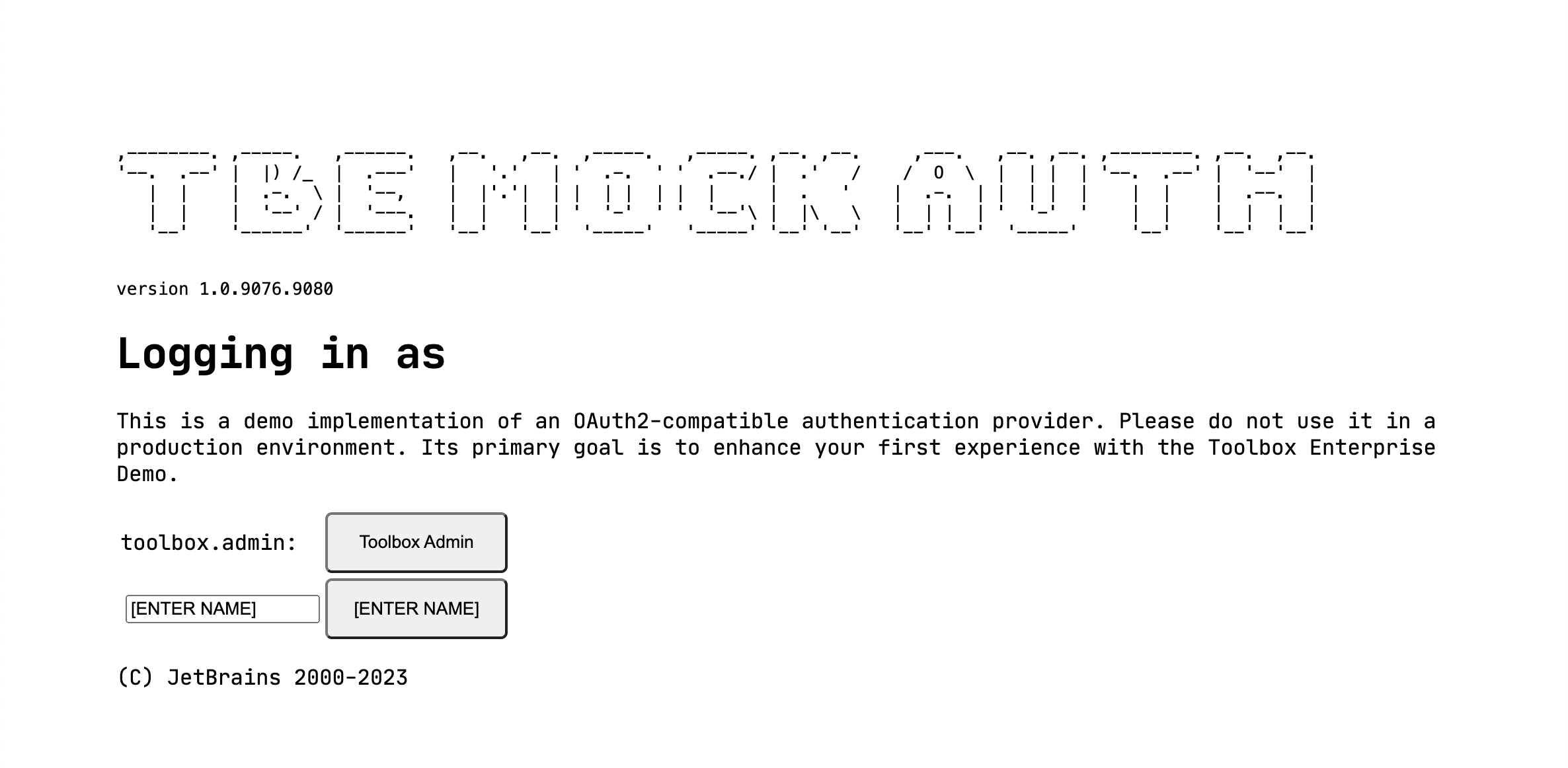 the Mock Auth interface
