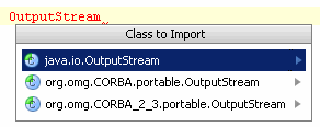 choose imported classes