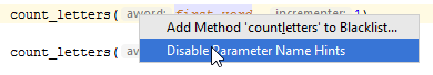 rm parameter hints disable