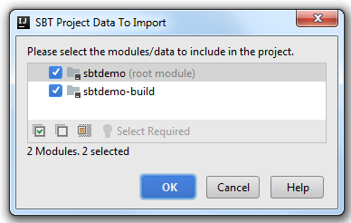 sbt project data to import