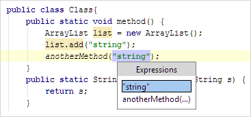 IntroduceConstant Java InPlace SelectExpression