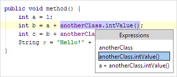 IntroduceField Java InPlace SelectExpression