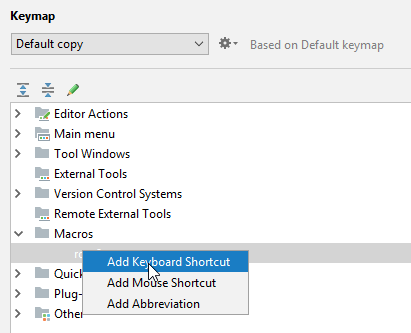 binding keyboard shortcut to macro