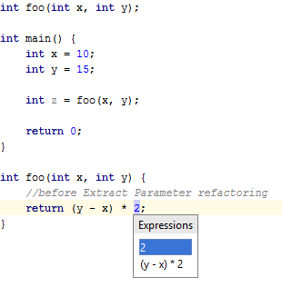 cl extractParameterExpressions