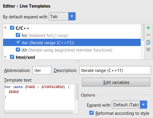 cl speed search in live templates