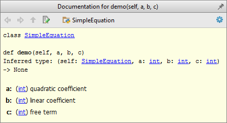 docstring example 10 quick documentation